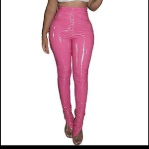 Latex pink pants